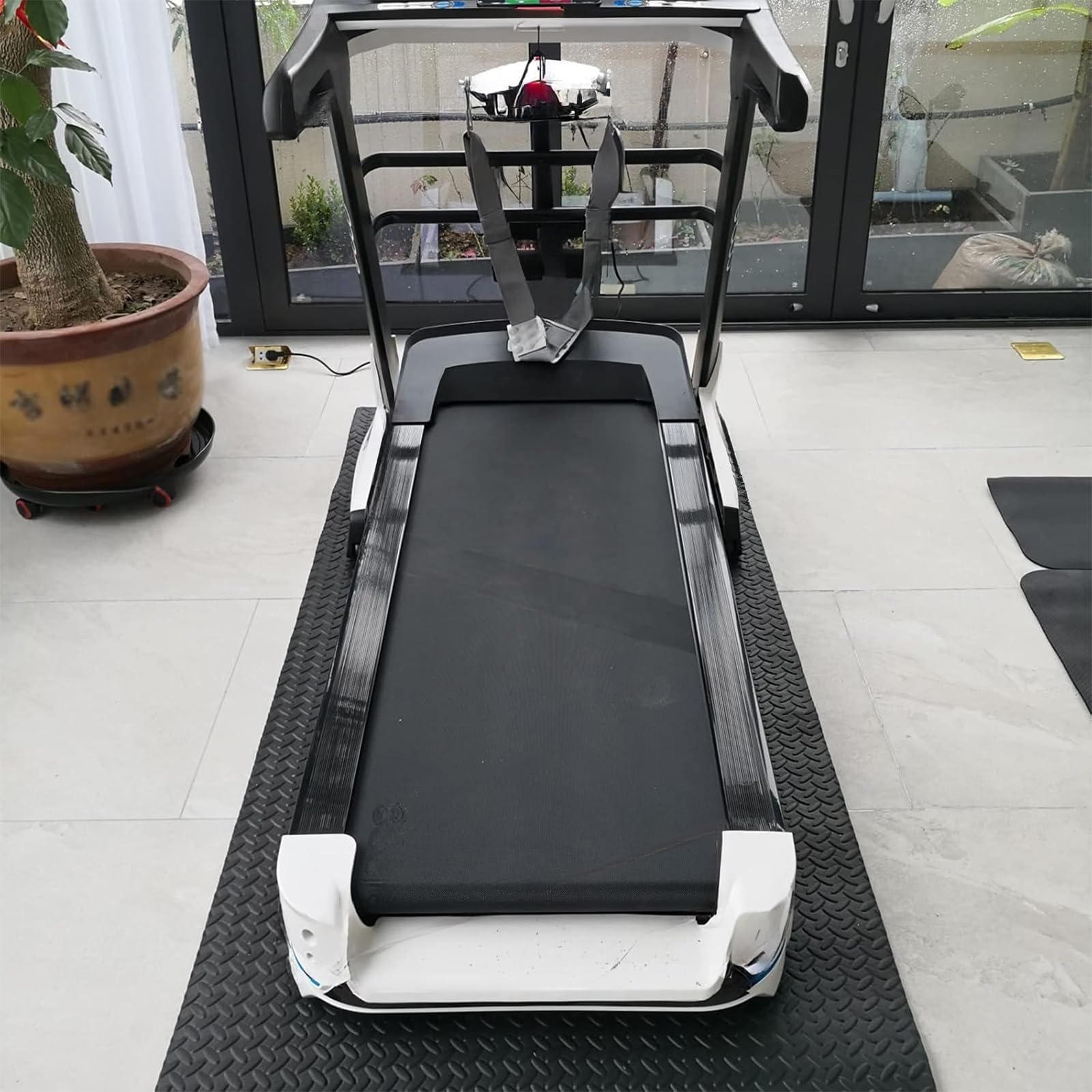 Tappetini Attrezzi Fitness Casa, Tappetino Insonorizzante Per Tapis Roulant, Tappetino Antivibrazione, Tappeto Antiscivolo Per Tapis Roulant, Fonoassorbente, Cyclette,Vogatori ,Nero,175*80cm