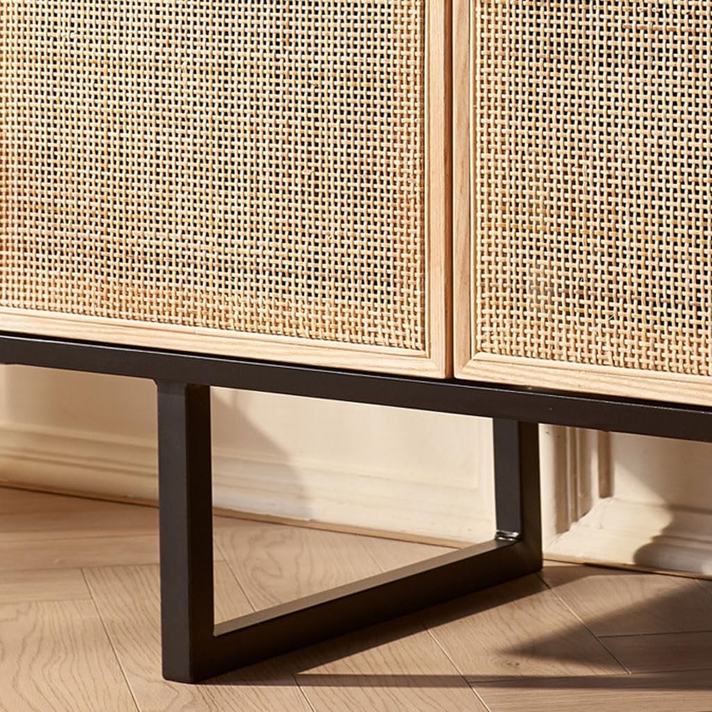 Buffet Cabinet Nordic Dining Sideboard Rack Four-door Drawer-style Home Kitchen Storage Cabinet with Door Wine Display Buffet Cabinet with Storage