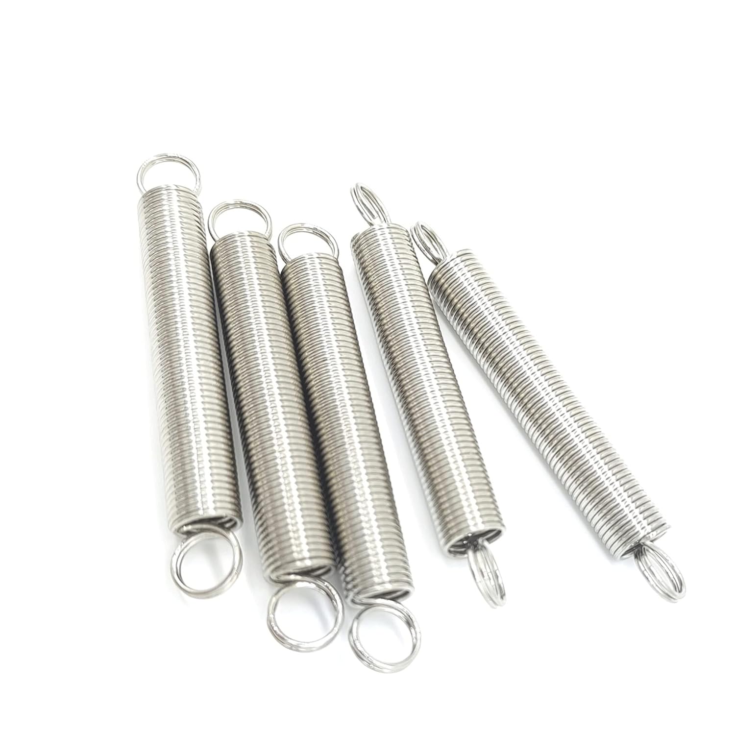 Xhuan-Compression Spring Wire Diameter 0.7mm, Outer Diameter 5mm, Length 70-120mm 304 Stainless Steel Dual Hook Expansion Tension Spring, 5 Pieces, Sturdy Multipurpose(0.7x5x110mm)