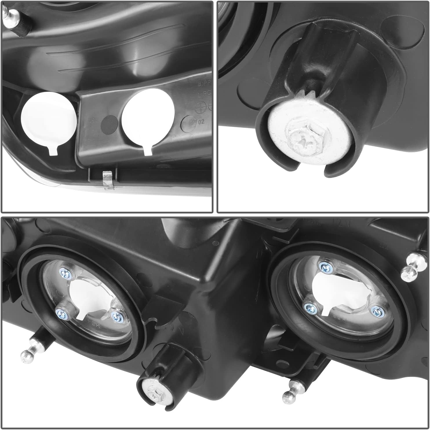 Auto Dynasty Headlights Assembly Compatible with 1999-2004 Jeep Grand Cherokee WJ, Driver and Passenger Side Halogen Headlamps Replacement, CH2502121 CH2503121, Black Housing Clear Corner