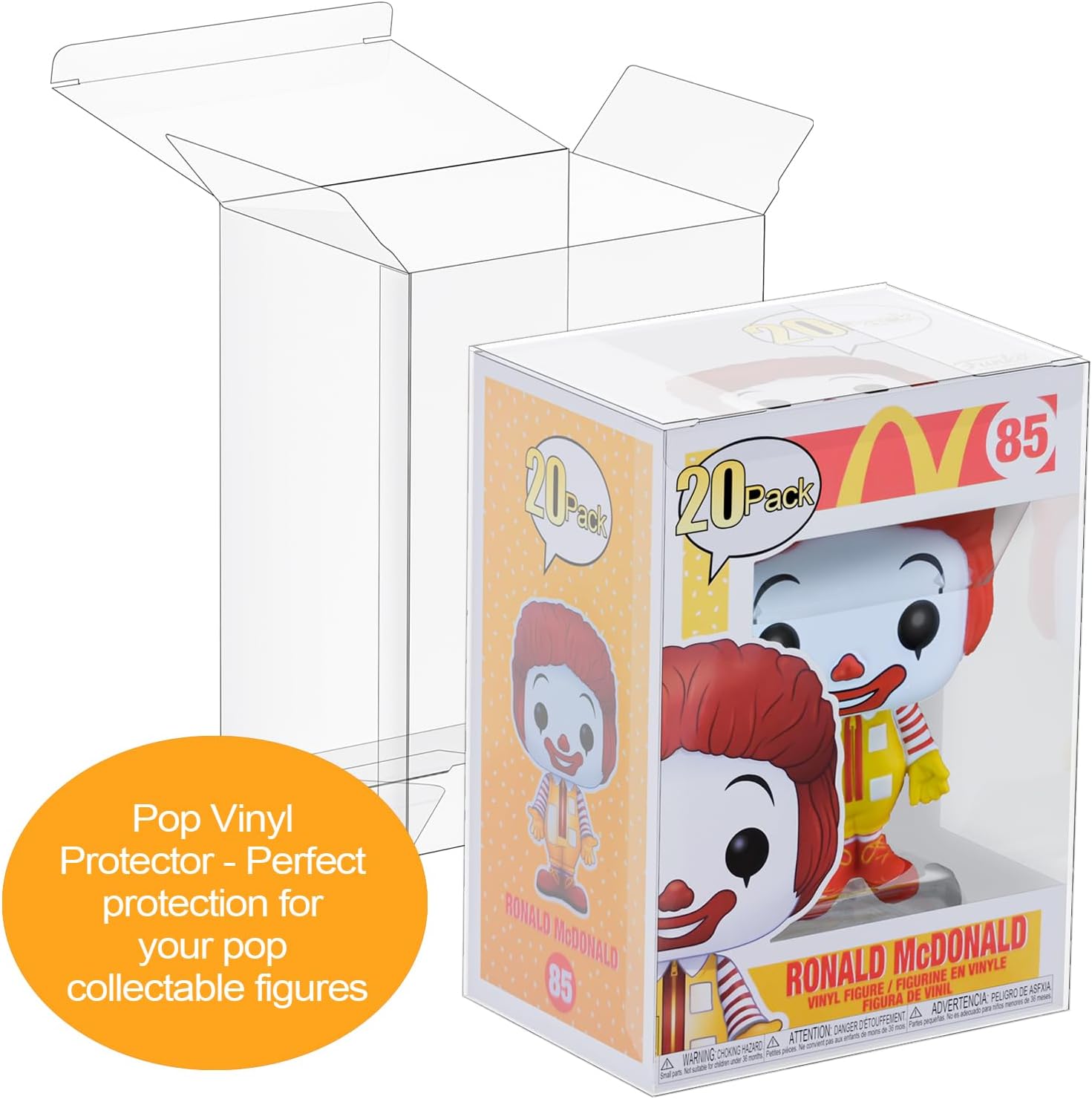 Maloun 6 Pack Pop Protector Case Compatible with Funko - 4" Inch Pop Vinyl Collectible Figures, Crystal Clear Heavy Duty Display Stackable Box, Scratch Resistant Pop Figure Case