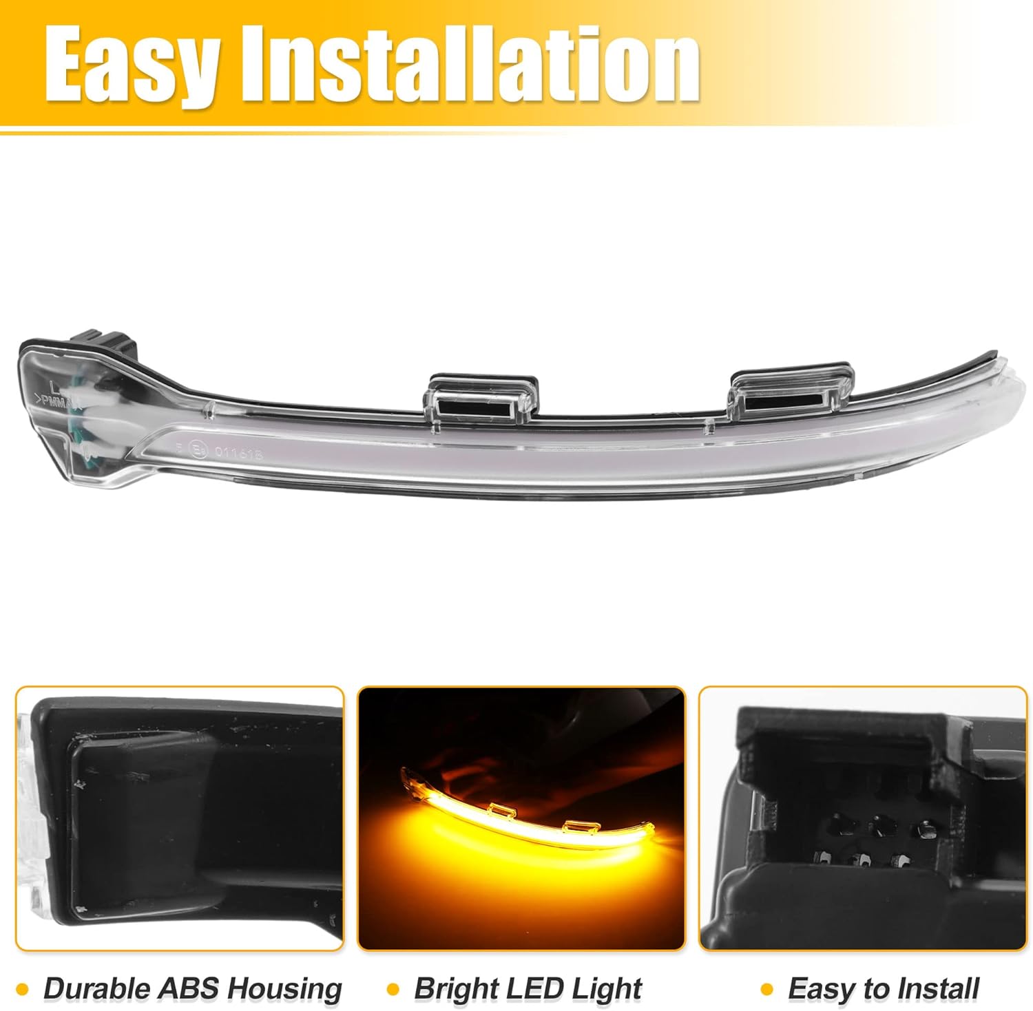 X AUTOHAUX 1 Pair Car 3 LED Front Left and Right Side Mirror Turn Signal Light 5GD949101 5GD949102 for VW Golf 2012-2018