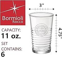 Vista 3 de Bormioli Rocco Officina 1825 - Vaso de agua, 11 onzas, juego de 6, 10.25 onzas, transparente