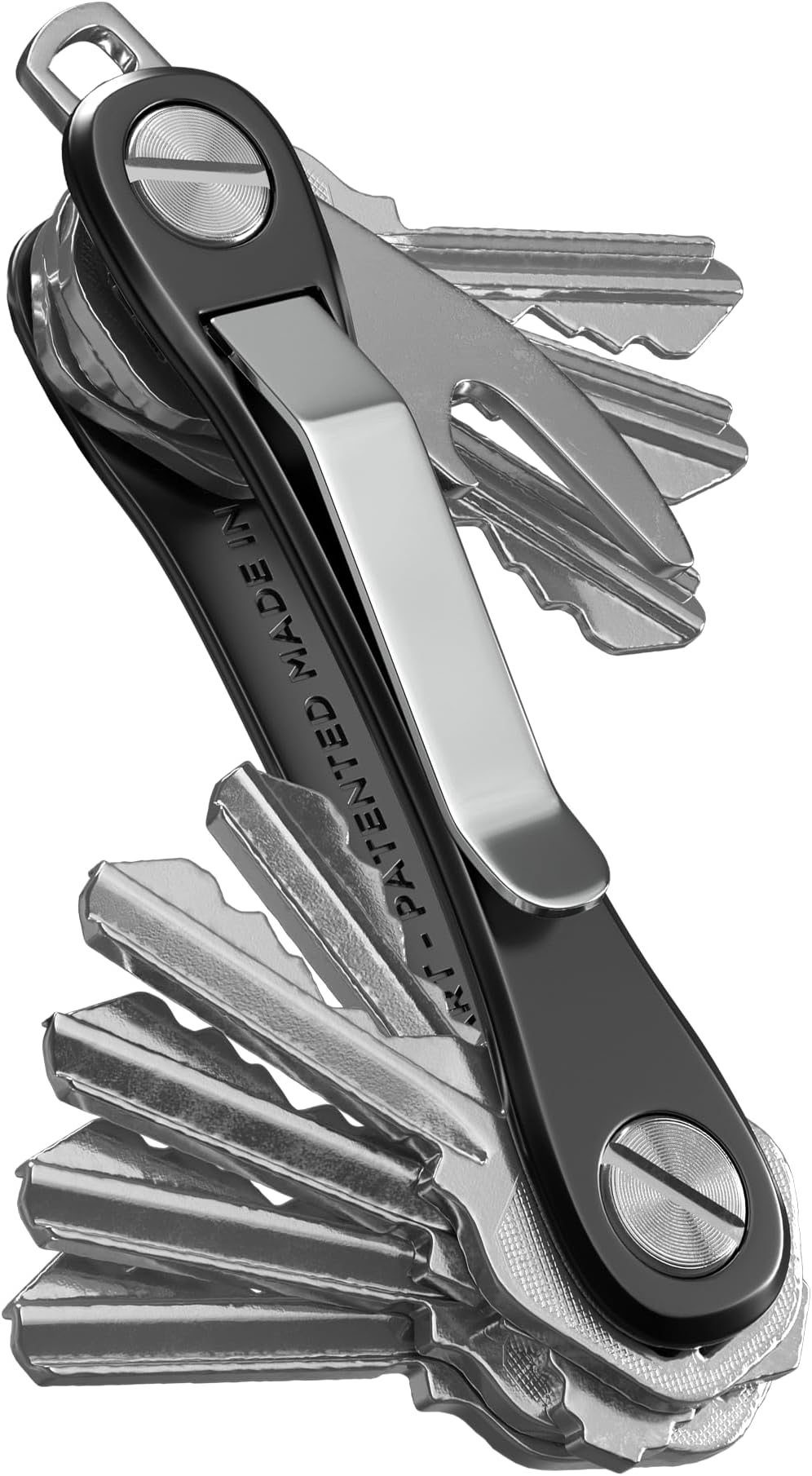KeySmart Rugged - Multi-Tool Key Holder with Bottle Opener and Pocket Clip (up to 14 Keys, Black)