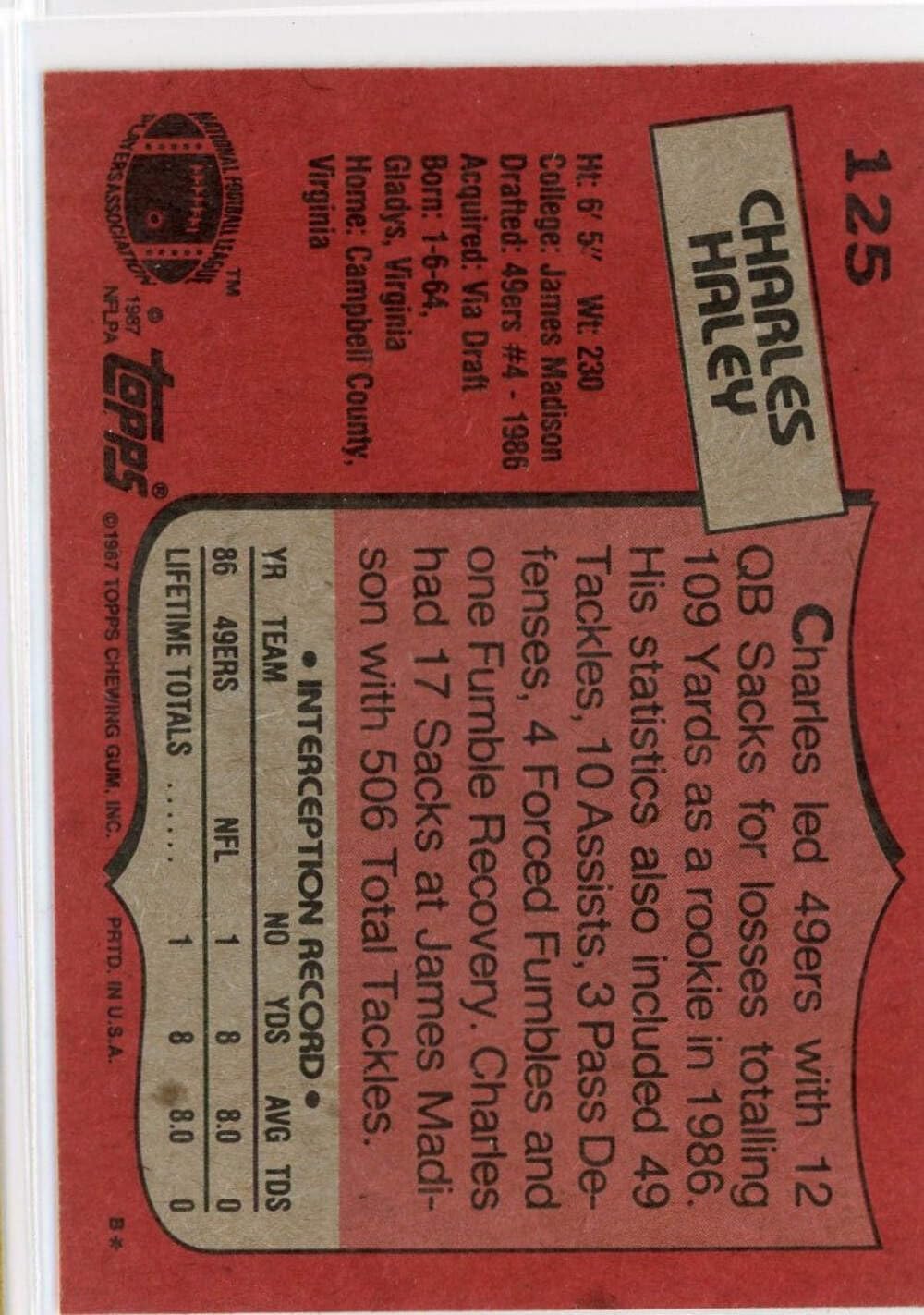 Vintage 1987 Topps Charles Haley #125 Rookie RC Football Card