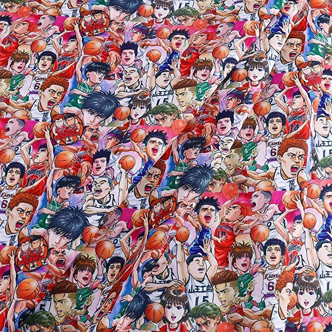 Amazon.co.jp: スラムダンク 布 生地 布地 湘北高校 流川楓 赤 桜木