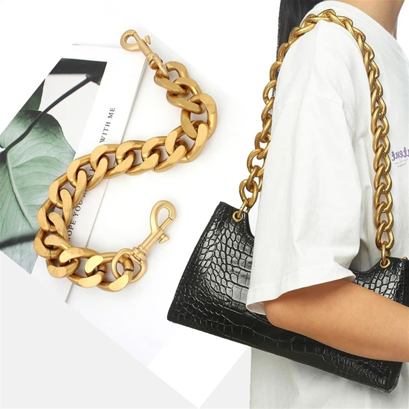 Amazon.com: HDNSAUD Handbag Chain DIY Heavy Chunky Alloy Metal