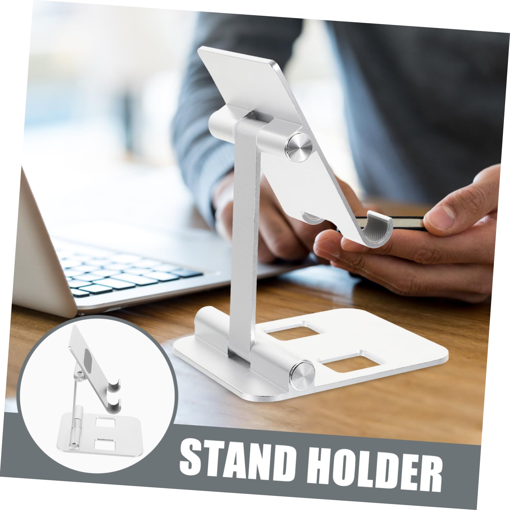 1pezzi Supporto Da Scrivania Per Smartphone e Tablet Pc Alluminio Design Multifunzionale Per Ufficio e Casa