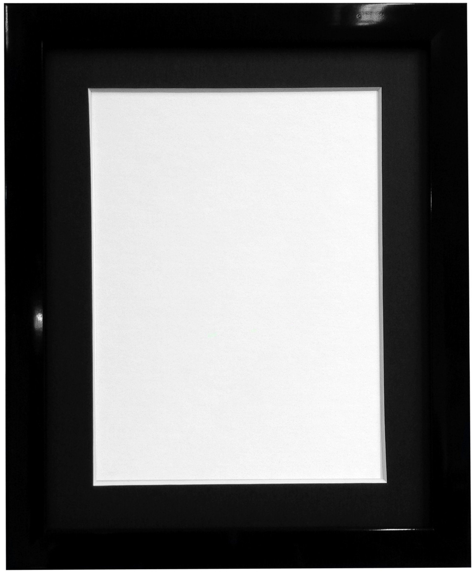 FRAMES BY POST 20mm Black Photo Picture Poster Frame with Black Mount 16" x 12" For Pic Size 12" x 10" — image 1