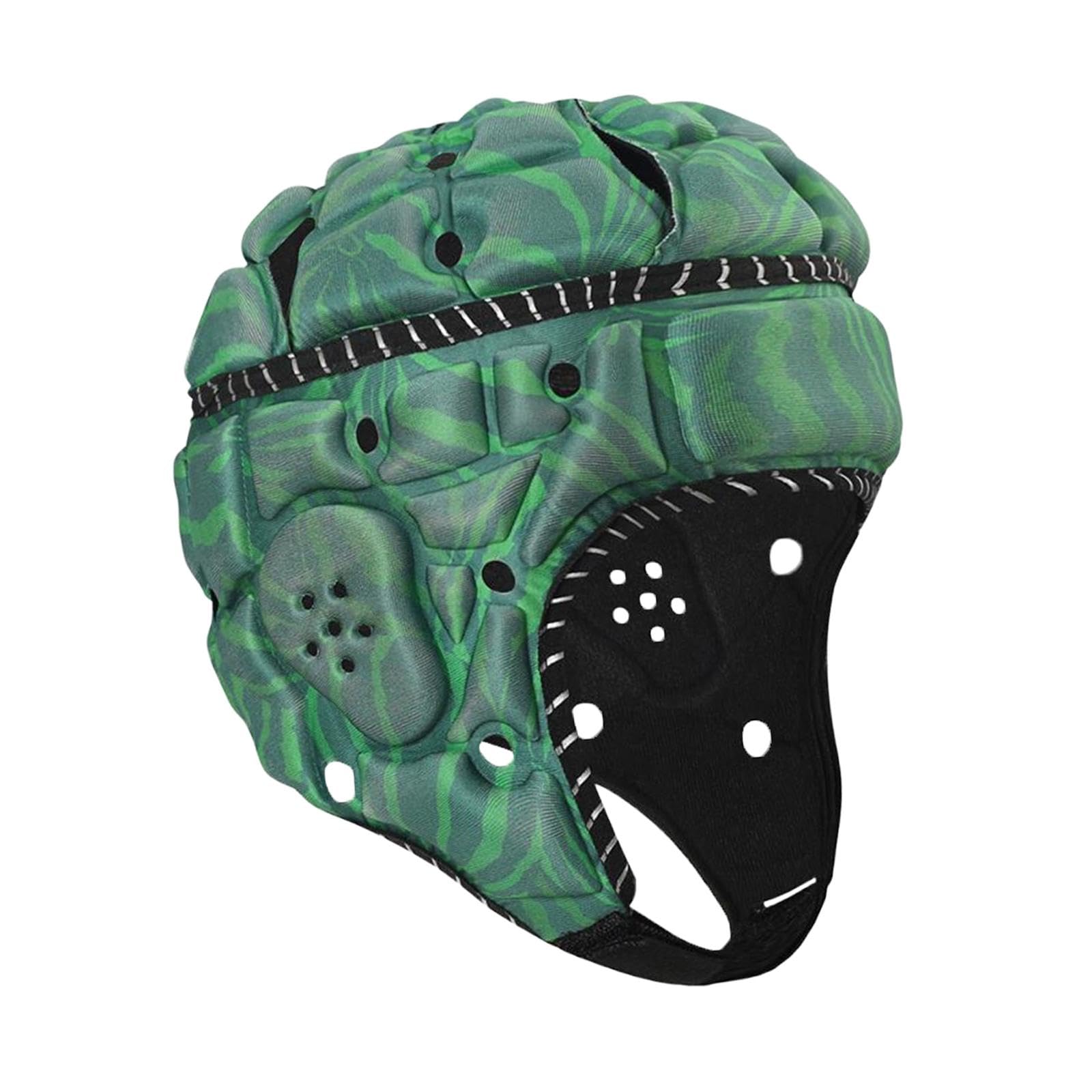 Milageto Rugby Headguard Junior Rugby Helmet Football Helmet Adjustable Scrum Cap Padded Gear Rugby Protective Headguard Scrum Hat Anti-Collision Head Gear for Match Training Soccer Rugby Hat, Green