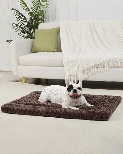 Miniatura 7 de Tapete lavable reversible para cama de perro, suave y esponjoso, colchón para perros grandes, jumbo, medianos y pequeños, 35 x 22 pulgadas, marrón