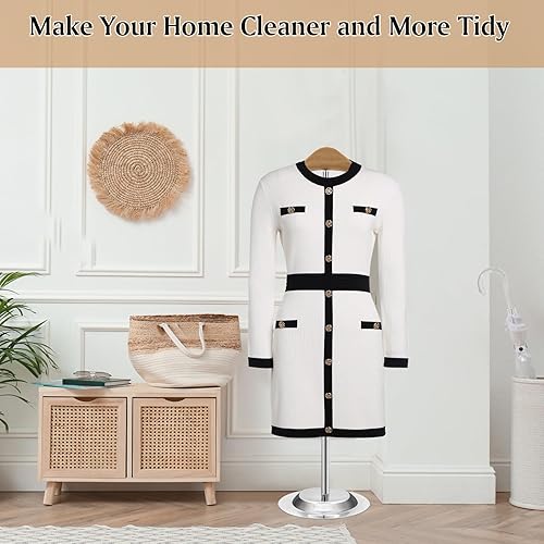 Miniatura 5 de Soporte de exhibición ajustable para camiseta, estante de ropa de metal negro, 16-27.9 pulgadas