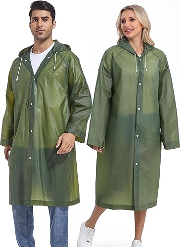 Miniatura 2 de 2 Ponchos de lluvia para adultos, impermeables, reutilizables, supervivencia de emergencia con capuchas y mangas, para mujeres y hombres