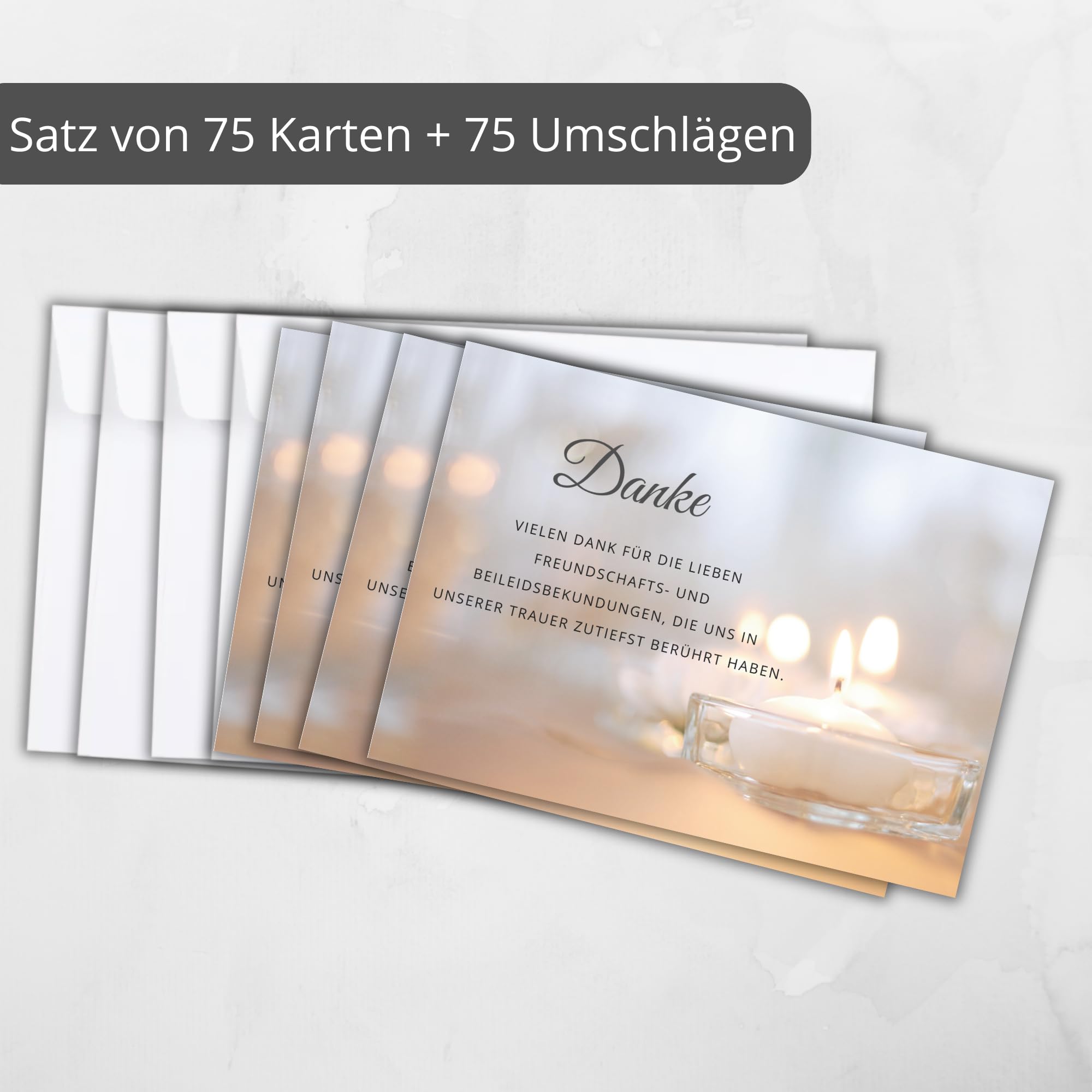Lot de 75 cartes de condoléances avec enveloppes blanches