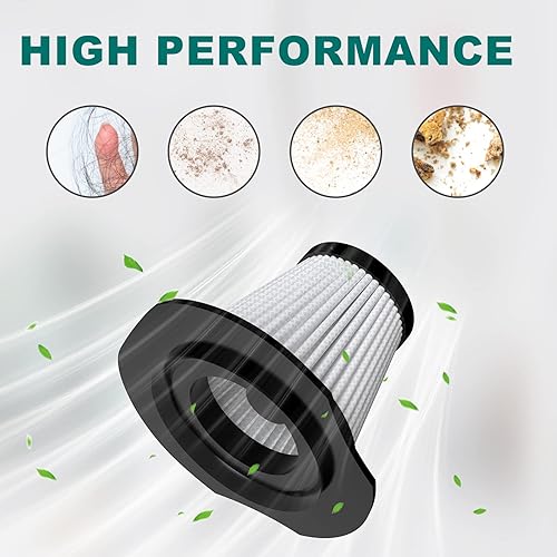 Miniatura 5 de TEMOLA 3 filtros de vacío de repuesto, compatibles con la aspiradora de mano Temola inalámbrico, filtro HEPA que es lavable y reutilizable, color