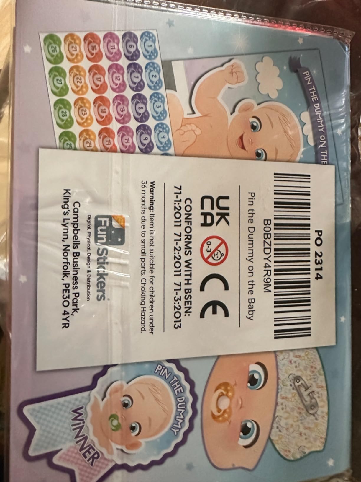 Pin The Dummy On The Baby Baby Shower Game 27 Players Super Size Large A1 (54cm X 84cm) Poster Blue Dummies (Blue, 27 Players