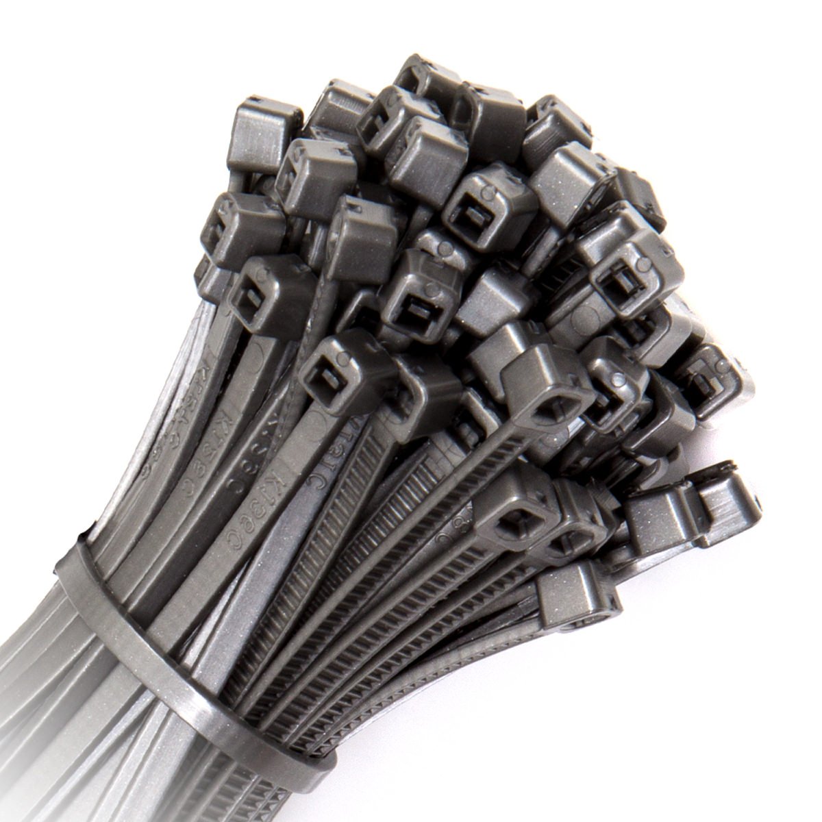 White Hinge Silver 100X Strong Quality Cable Ties 200Mm X 4.8Mm - Heavy Duty Heat & Cold Resistant Zip Ties