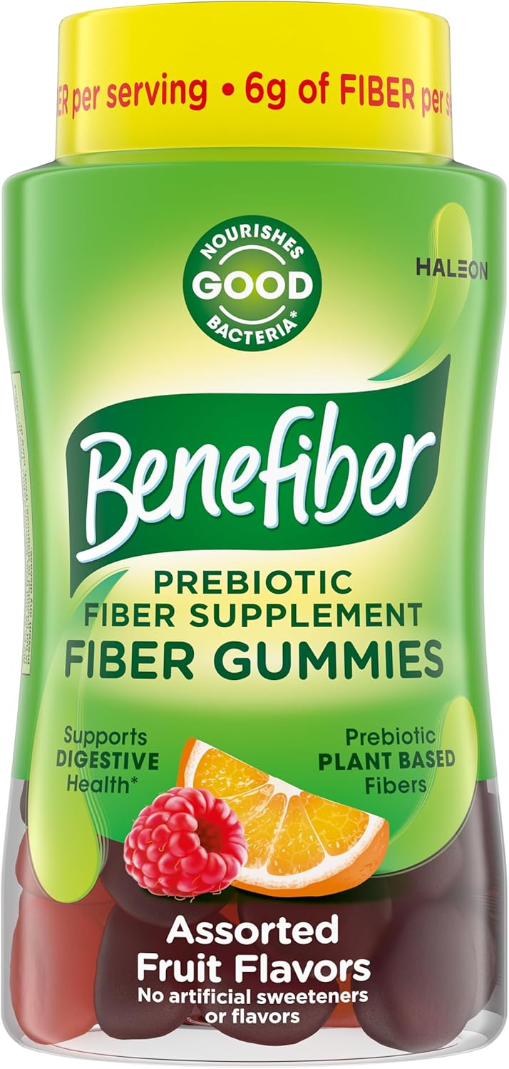 Benefiber Prebiotic Fiber Supplement Gummies for Digestive...