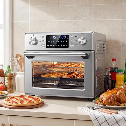 Miniatura 9 de ARLIME Combo de horno tostador con freidora de aire 14 en 1, horno de convección de encimera de acero inoxidable de 1700 W con funciones de