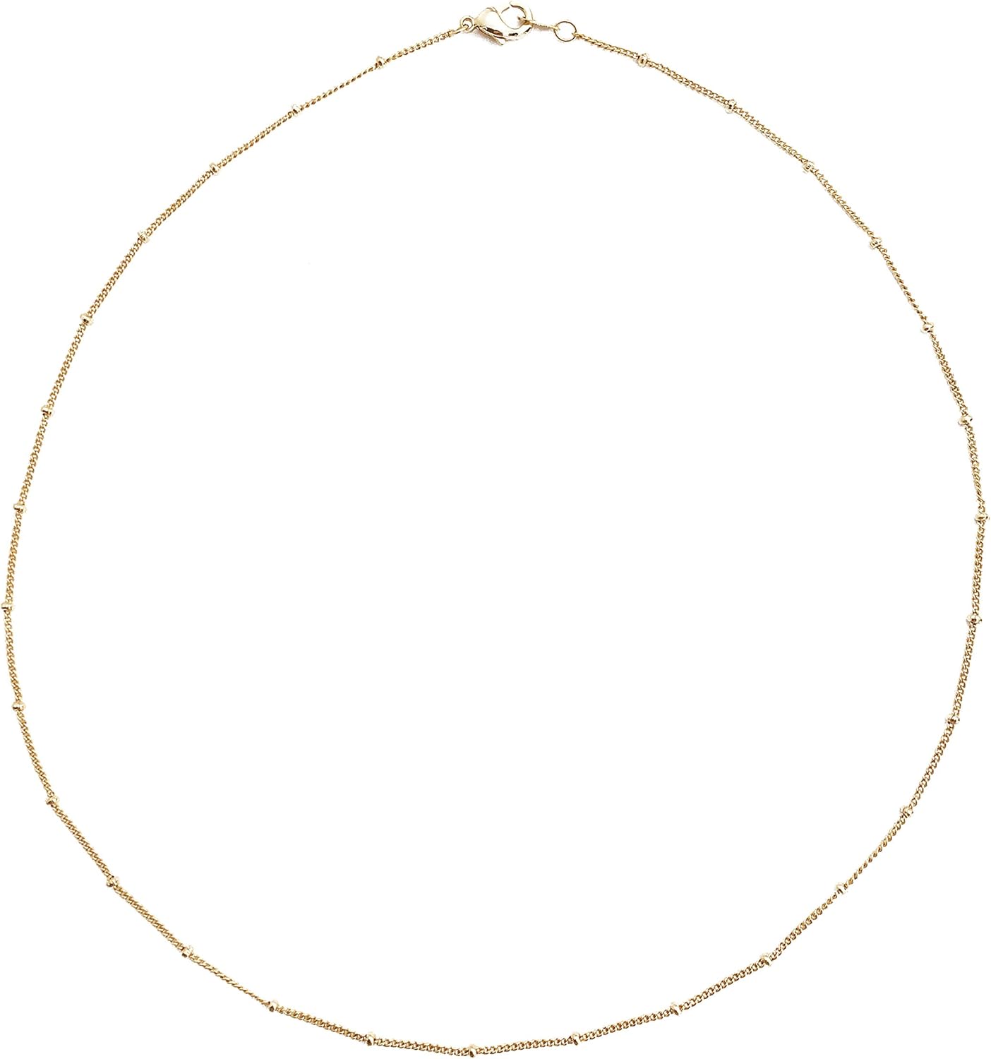 Honeycat Thin Satellite Beaded Chain Choker Necklace (14", 15", 16", 17", 18") in Gold, Rose Gold, or Silver | Minimalist, Delicate Jewelry