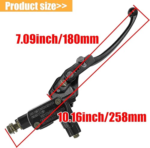 Miniatura 2 de Manillar derecho de 7/8 pulgadas, palanca de cilindro maestro de freno hidráulico para ATV Quad ciclomotor Pit Dirt Bike Niños motocicleta 50cc 70cc