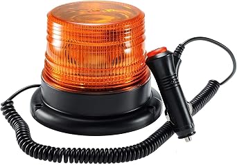 AnTom beacon Light 12V 24V amber flashing beacons for vehicles with 3 Meters cable for car truck tractor golf cart SUV [Energy Class A]