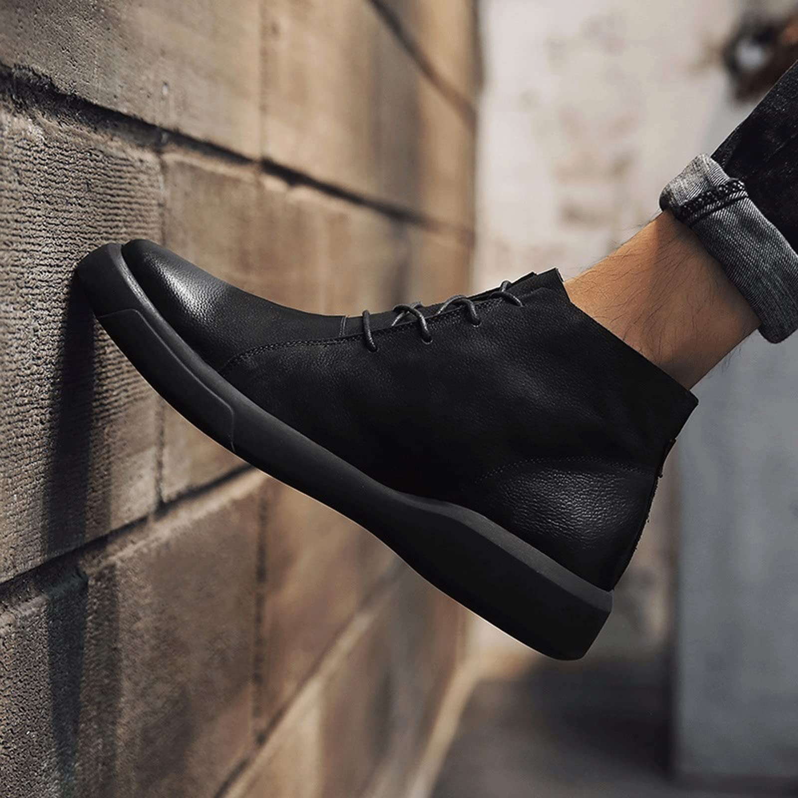 Męskie buty oksfordzkie męskie buty zimowe z futrem skórzane buty na co dzień męskie ciepłe śniegowce męskie gumowe stopki do kostki