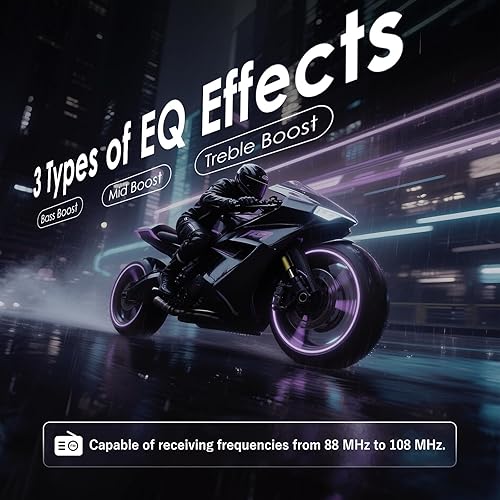 Miniatura 6 de JX01 Auriculares de Motocicleta Bluetooth con V5.4, Casco de Motocicleta Bluetooth de 8 Vías con Audio aptX HD, Control de Aplicación y