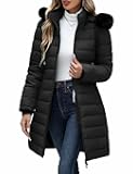 Women's Winter Puffer Coat - Thicken Fleece Lined Down Jacket Waterproof Warm Hooded Parka with Faux Fur Detachable