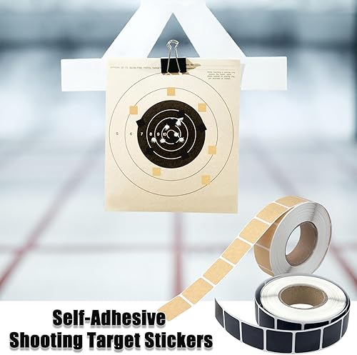 Miniatura 9 de Target Pasters - Calcomanías autoadhesivas de tiro de 0.87 pulgadas, parches cuadrados de reparación de objetivos de cartón, ideales para