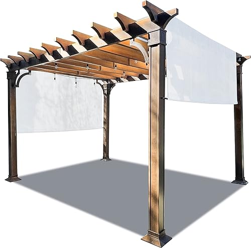 Miniatura 10 de Alion Home Cubierta universal de pérgola transpirable, toldo de repuesto de pérgola - Cubierta de parasol ajustable para exteriores con varillas