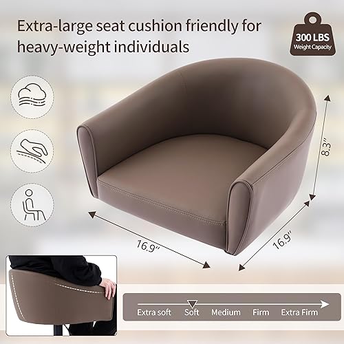 Miniatura 2 de Juego de 2 taburetes de bar, taburetes de bar giratorios con respaldo y brazos, taburetes de bar ajustables de piel sintética de 24 a 34 pulgadas,