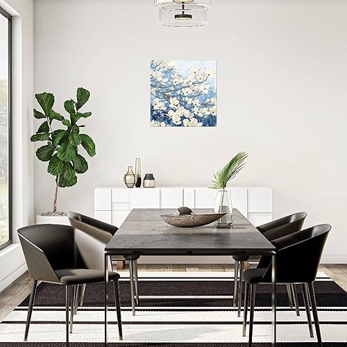 Miniatura 4 de ART.COM Lienzo decorativo para pared, diseño de flores de cornejo II índigo por James Wiens, decoración botánica, 30 x 30 pulgadas