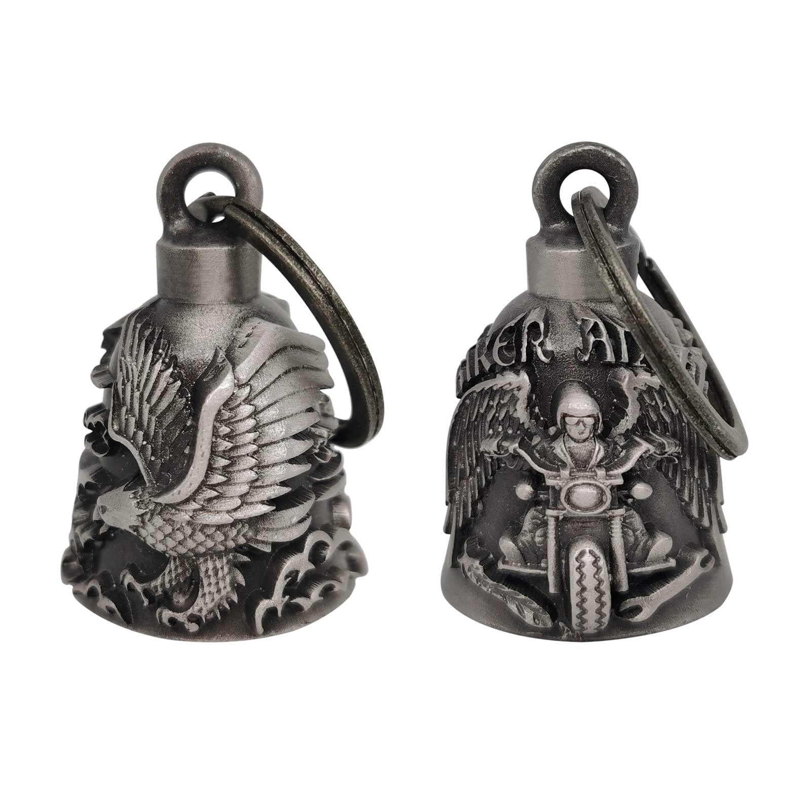 【2Pack】Motorcycle Bells for Biker Good Luck Guardian Riding Bells with Hanger Motorcycle Accessory or Keychain for Luck