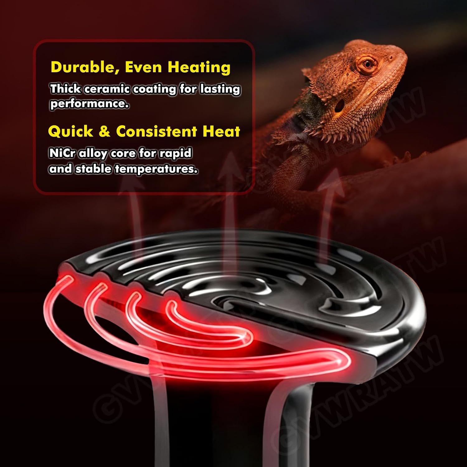 2-Pack Non-Light Ceramic Heat Emitter Bulb for Reptiles 0.28 inch(85mm) – Durable Heat Lamp for Terrariums, Ideal for Lizards, Snakes, Birds & Small Pets(150 Watts)