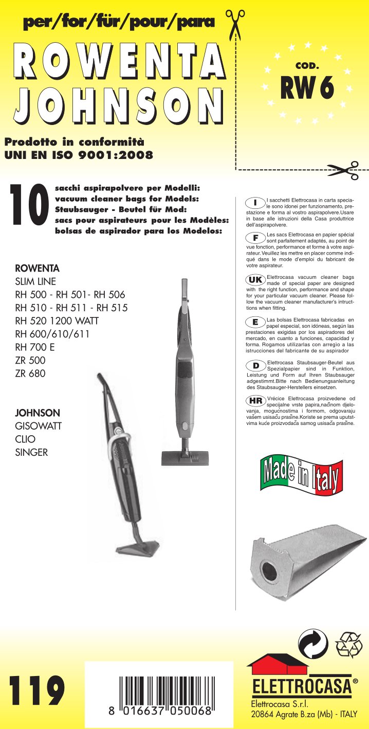 5 Sacchetti Per Aspirapolvere Philips London (Compatibili HR6180, HR6181, HR6182, HR6183, HR6184, HR6185)
