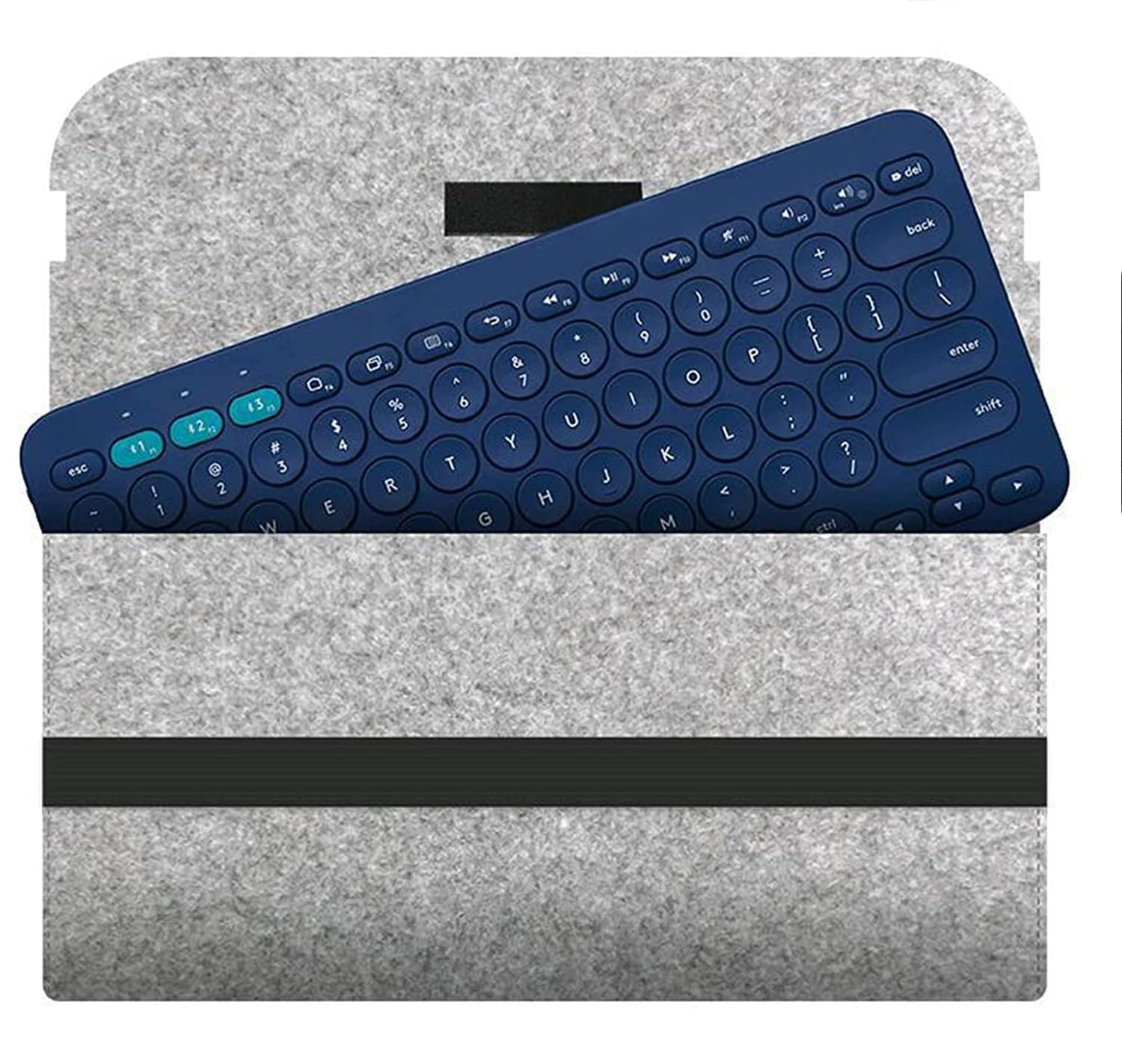 GREENSHEEP Felt Laptops Keyboard Sleeve Case for Logitech K380 Bluetooth Multi-Device Wireless Keyboard, Travel Pouch for Office (Keyboard Not Included) - Grey-image-20