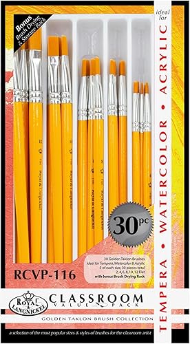 Royal TAKLON Flat CLASSROM Pinsel-Set, 30 Stück, goldfarben