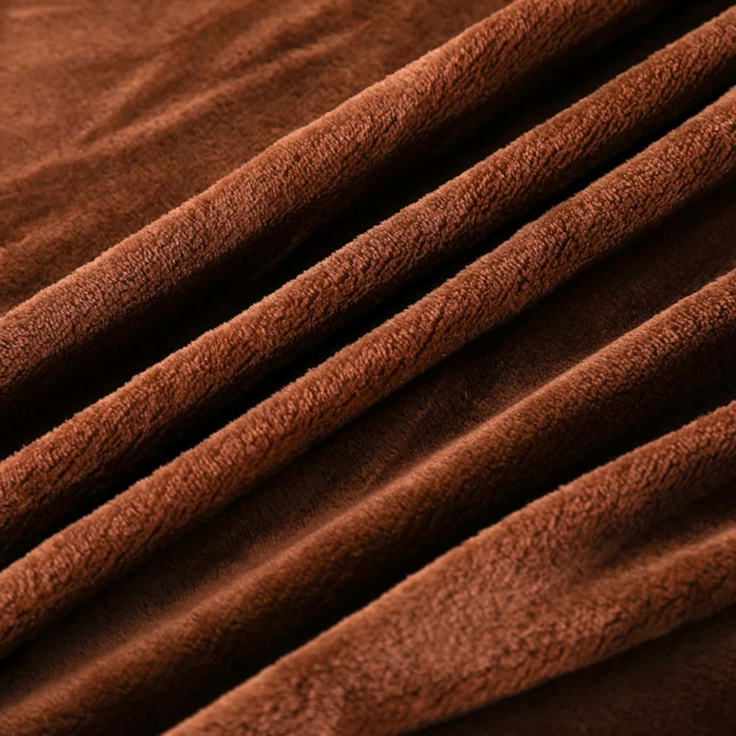Flannel Fitted Sheet Full Size,Velvet Fitted Sheet Plush Shaggy Ultra Soft Fuzzy Sheet with 15''Deep Pocket,Coffee,1 Pack(Not Include Pillowcases)