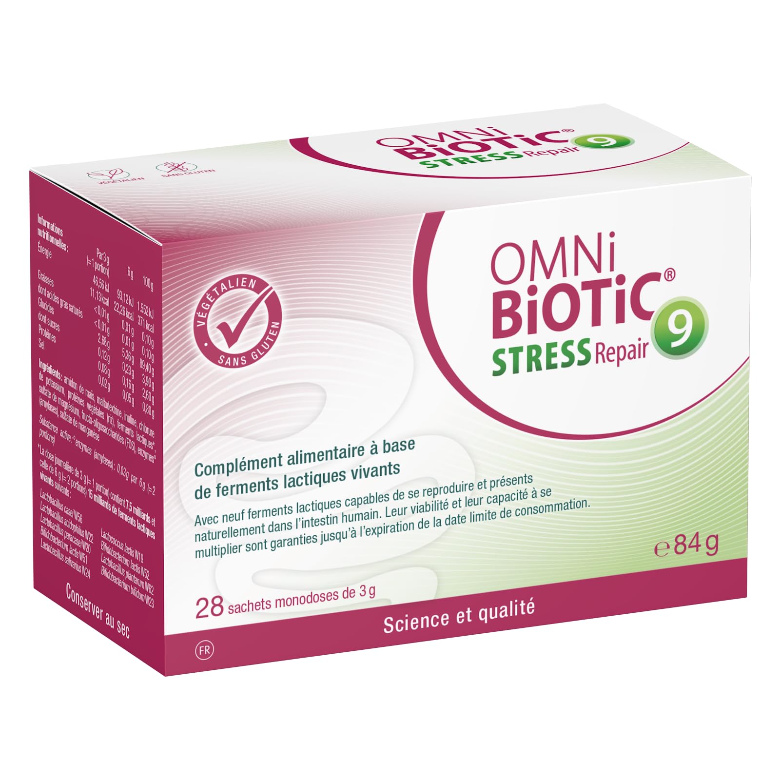 OMNi-BiOTiC STRESS Repair | Probiotique | Stress & Flore intestinale | 9 souches bactériennes | 15 milliards d’UFC par dose journalière | 28 sachets | En poudre