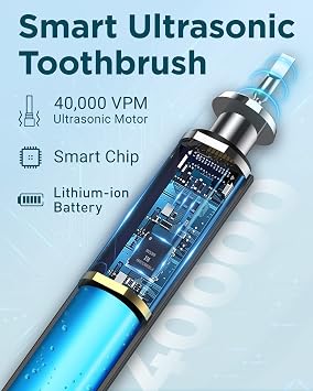 Electric Toothbrush - Sonic Electric Toothbrush for Adults with Wireless Charging Station and 8 Brush Heads, 5 Modes, Sonic Toothbrushes with Travel Case, Brushing Timer