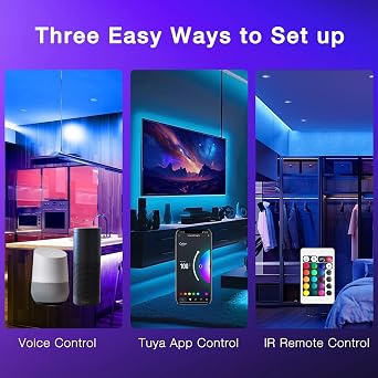 DAYBETTER Smart WiFi Led Lights, Phone App Controlled, Compatible with Alexa and Google Assistant, Timer Schedule, RGB Strip Color Changing Decor for Bedroom Party Kitchen, 25ft