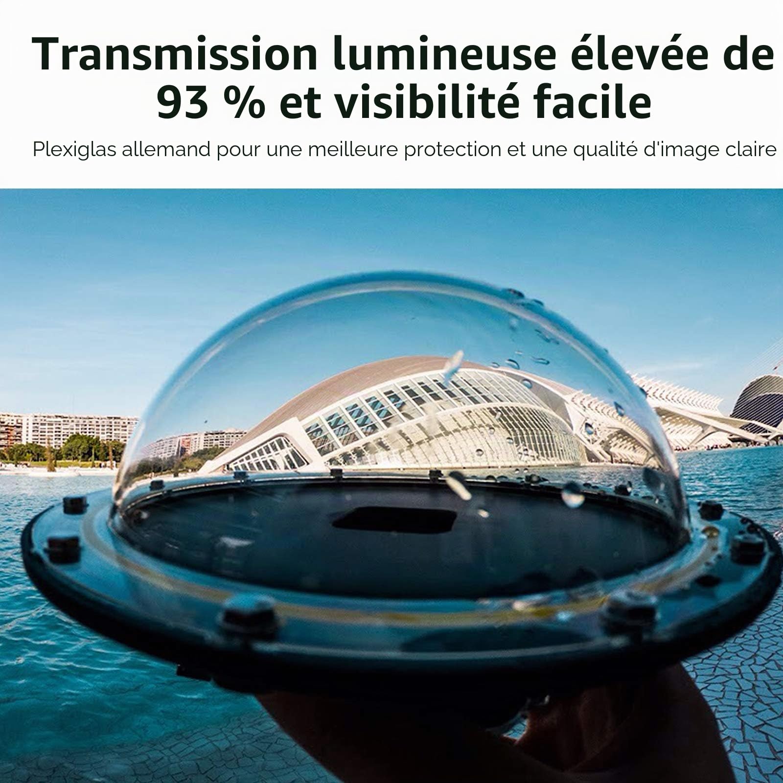 TELESIN Port dôme pour GoPro Hero 11 10 9 Black Boîtier étanche pour objectif de caméra de plongée avec déclencheur à pistolet, poignée flottante Accessoires de caméra d'action GoPro 11 10 9