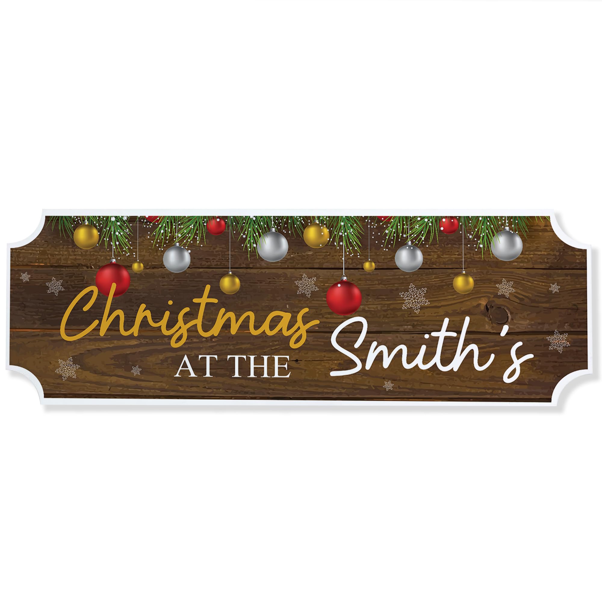 Red Ocean Personalised First Christmas New Home Christmas at the 'Surname' Welcome Plaque Decoration For Family Couple New Home Keepsake