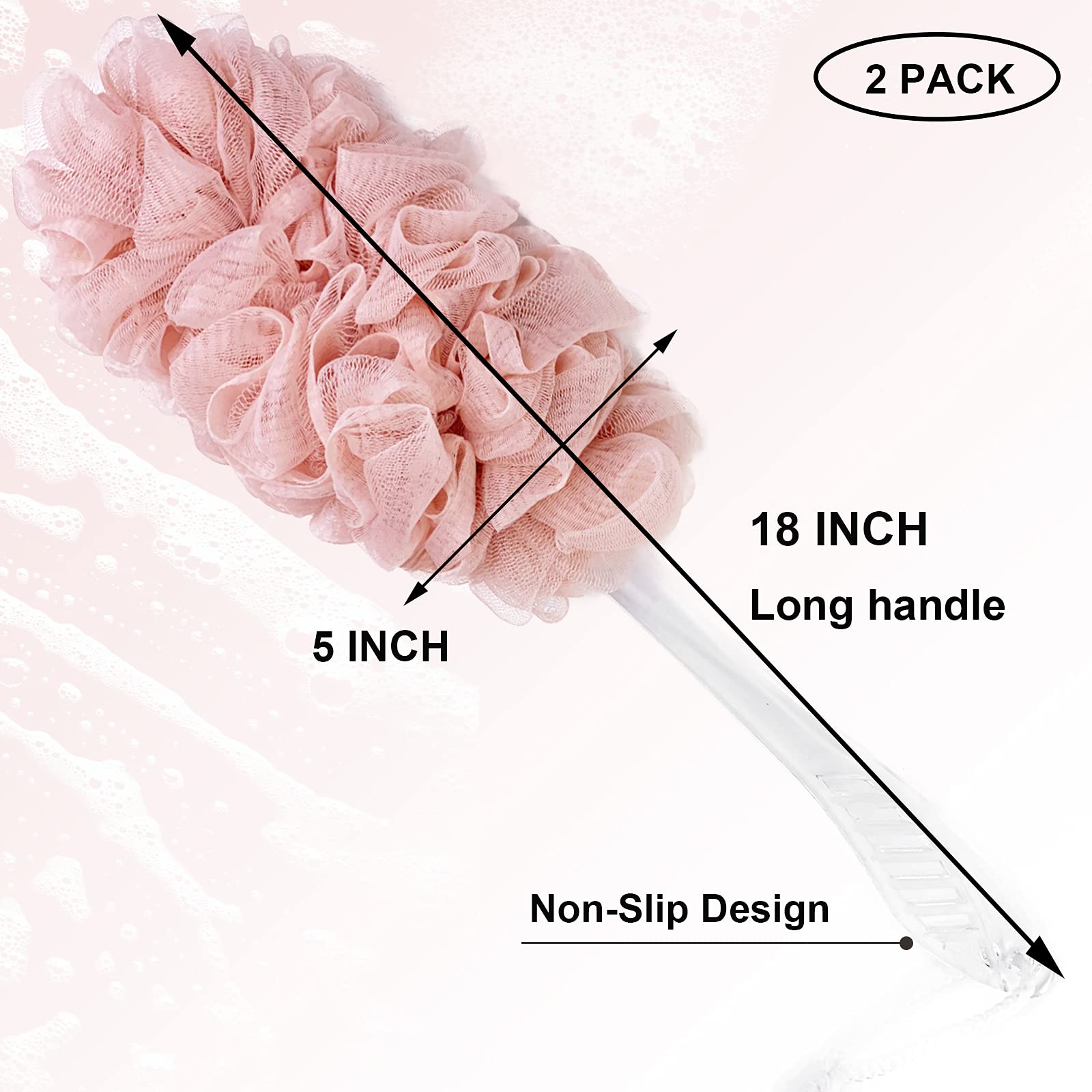 PPHAO - Spazzola da bagno per doccia - luffa su adesivo - spazzola da bagno per esfoliante - verde rosa luffa - confezione da 2