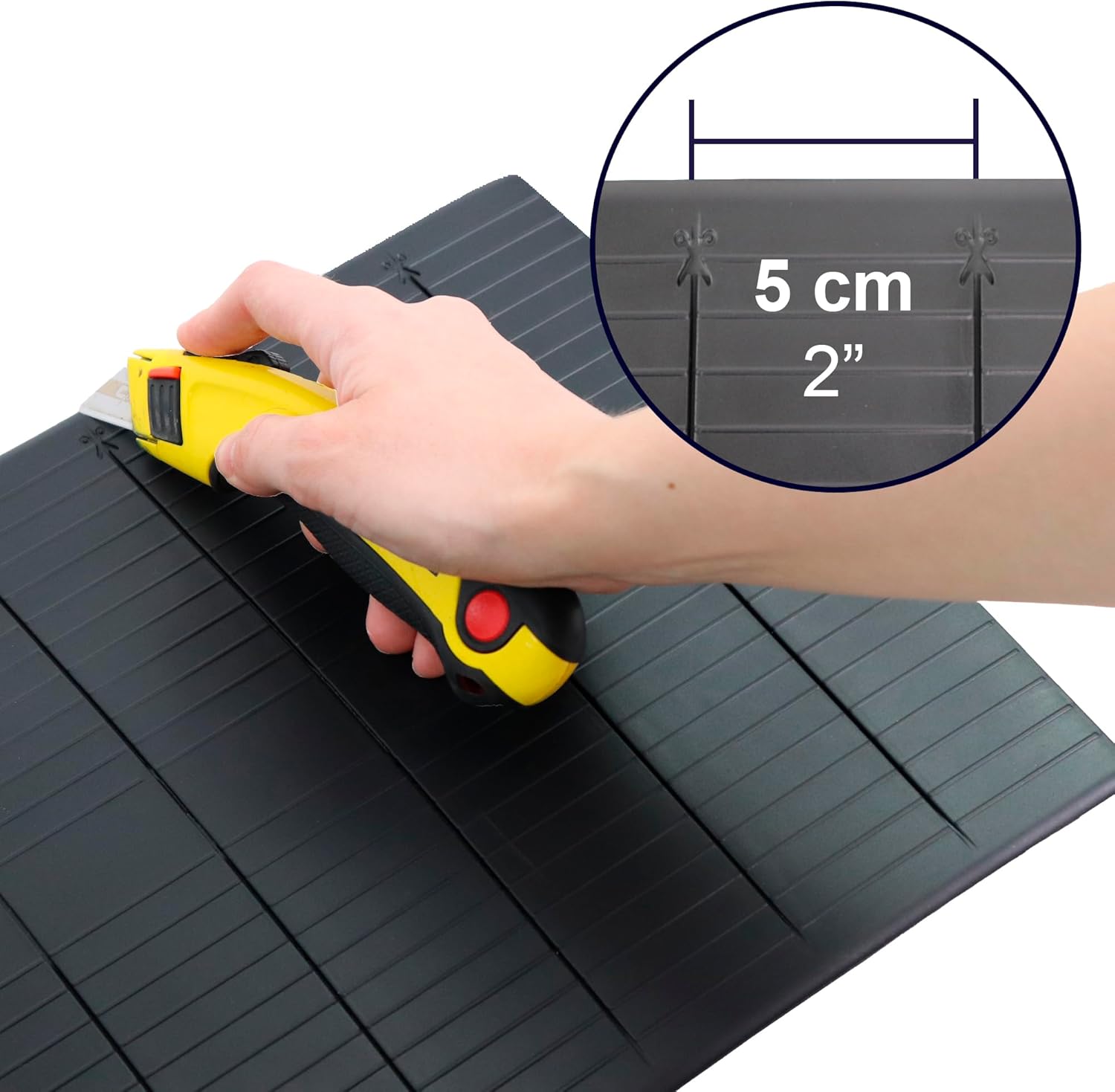 KMINA Wheelchair Door Threshold Ramp Thin, Non-Slip Surface, Rubber, Black, Patented