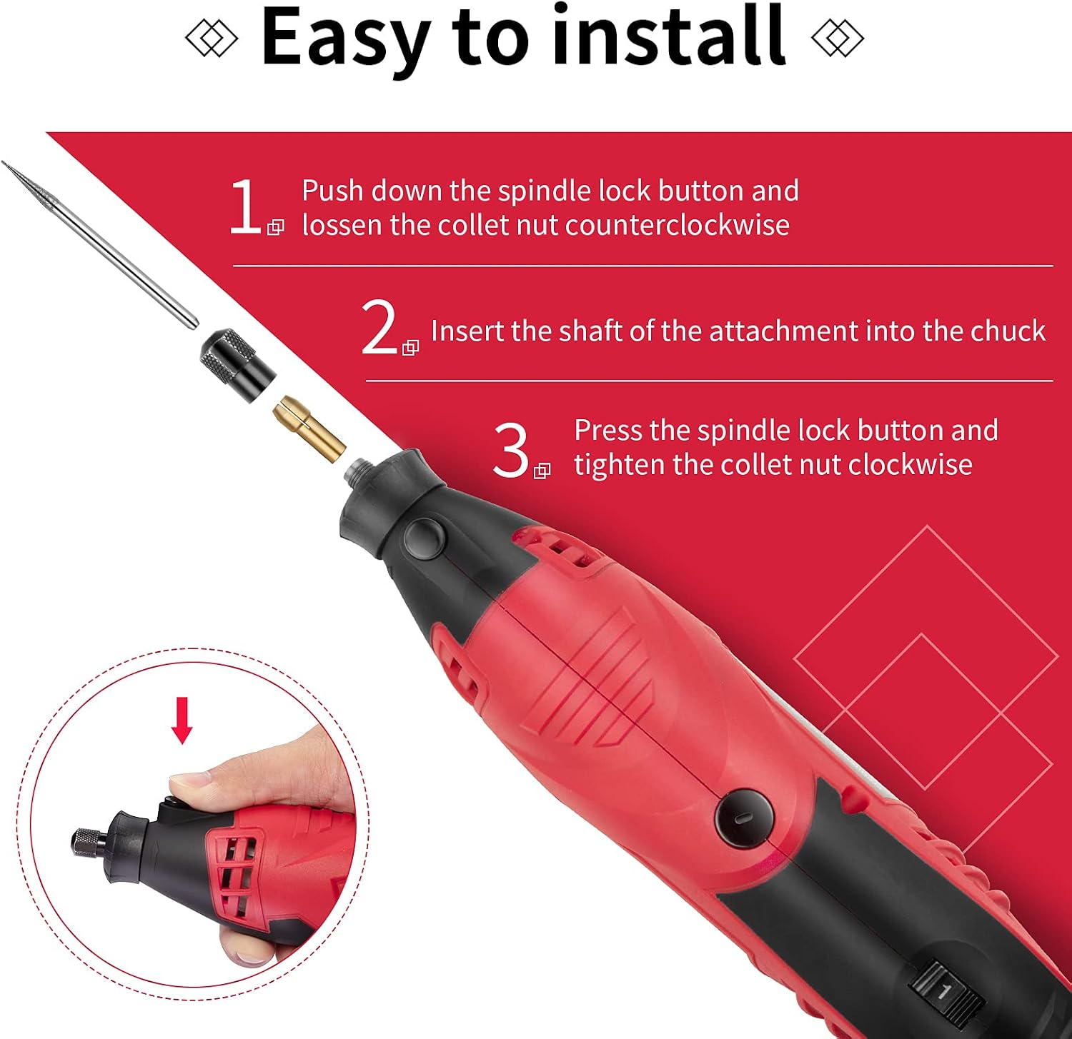 Towallmark Power Rotary Tools with Flex Shaft, 6 Variable Speed - 4 Attachments & 88 Accessories for Cutting, Wood Carving, Engraving, Polishing and Detail Sanding