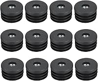 Vista 19 de Uxcell 4 piezas de insertos roscados M8 para tubo redondo de 0.748 in/0.75 pulgadas, insertos de plástico negro para tapas de extremos de silla