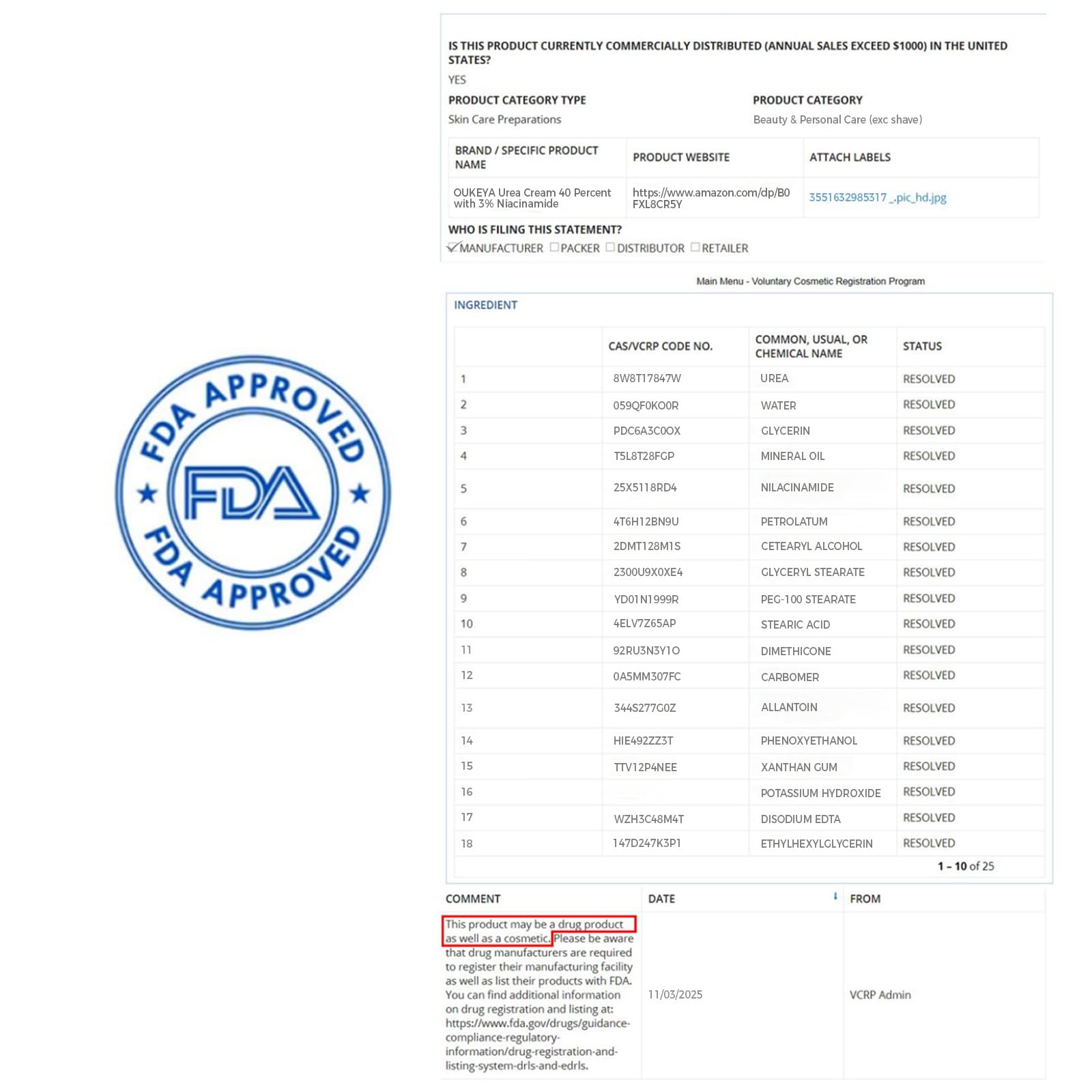 OUKEYA Crema Piedi 40% Urea & 3% Niacinamide, Trattamento Intensivo per Talloni Screpolati, Calli e Pelle Secca, Idratazione Profonda, Per Donne & Uomini (2 Pezzo)