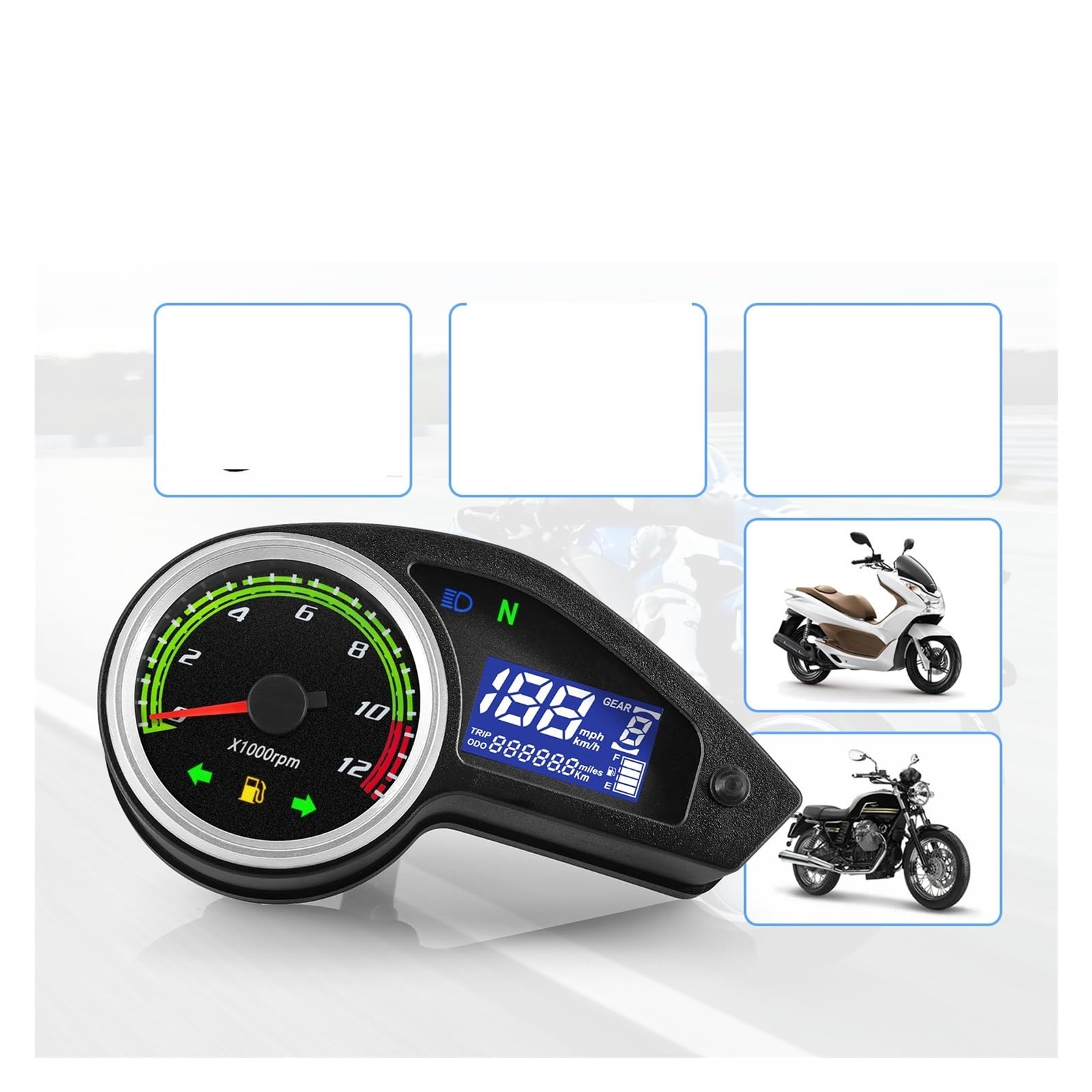 Compteur vitesse moto Compte-tours Avec Clignotants Moto Pour NXR150 NXR125 Pour Bros 2003-2014 Pour CRV Compteur Kilométrique Numérique LED, De Vitesse (MPH)